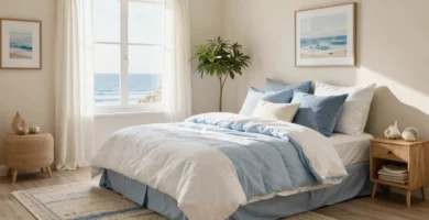 17 Coastal Bedding Blue and White Ideas for Beach Homes