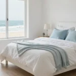 19 White Bedding with Blue Accents Ideas for Calm Style