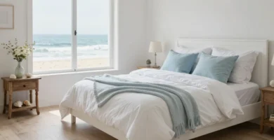 19 White Bedding with Blue Accents Ideas for Calm Style