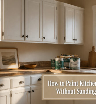 Freshly painted kitchen cabinets with a modern design.
