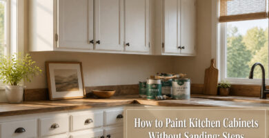 Freshly painted kitchen cabinets with a modern design.