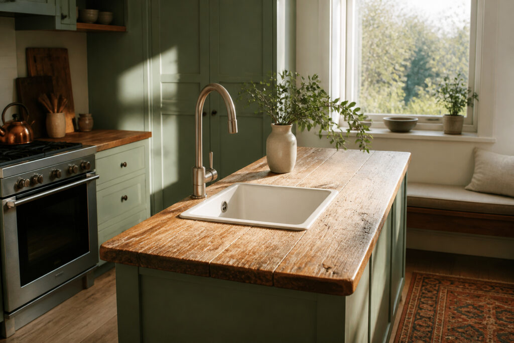 Various small kitchen islands with sinks designed for limited kitchen space.